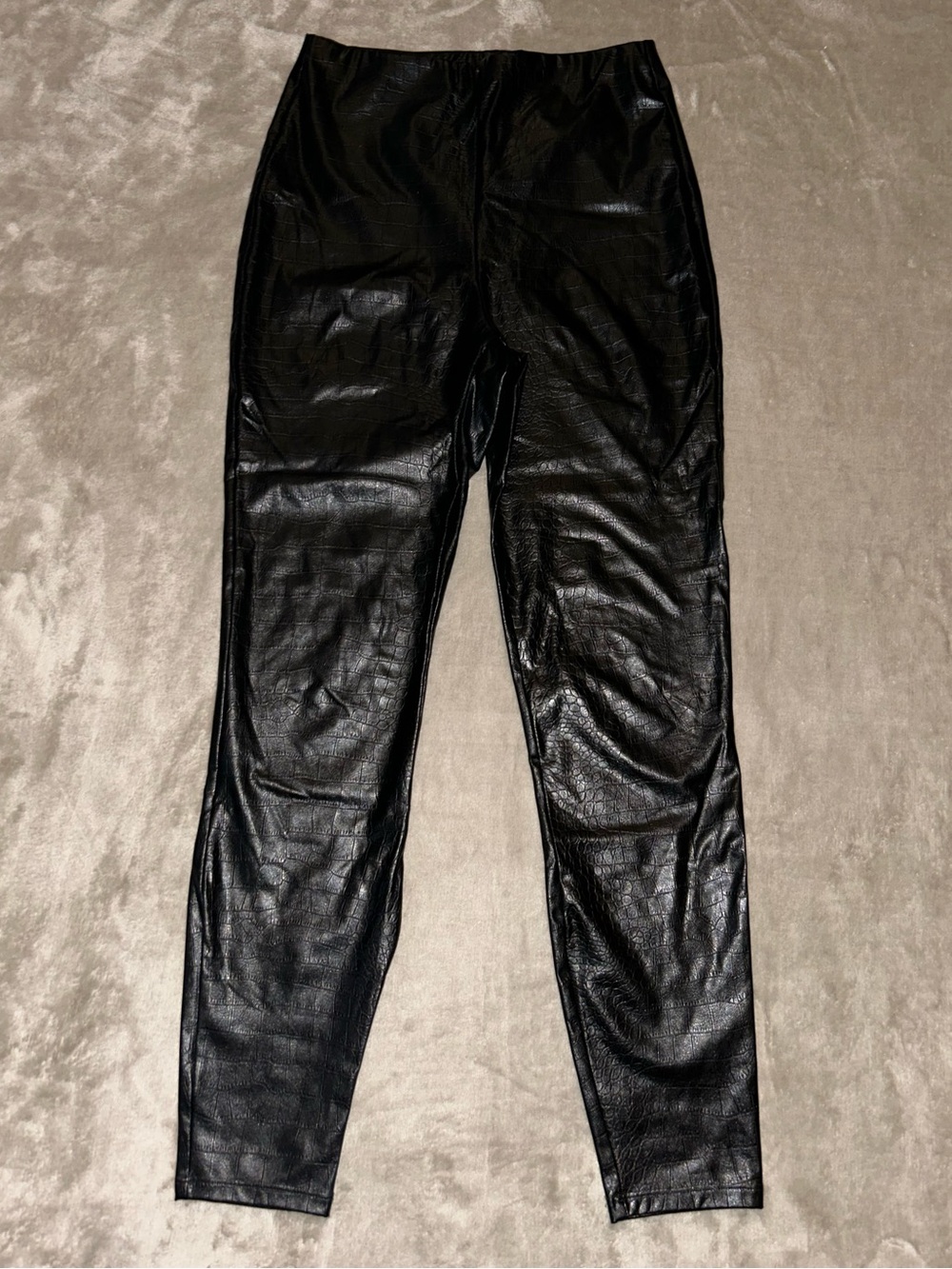 Express Black Faux Leather Slim-Fit Pants Small